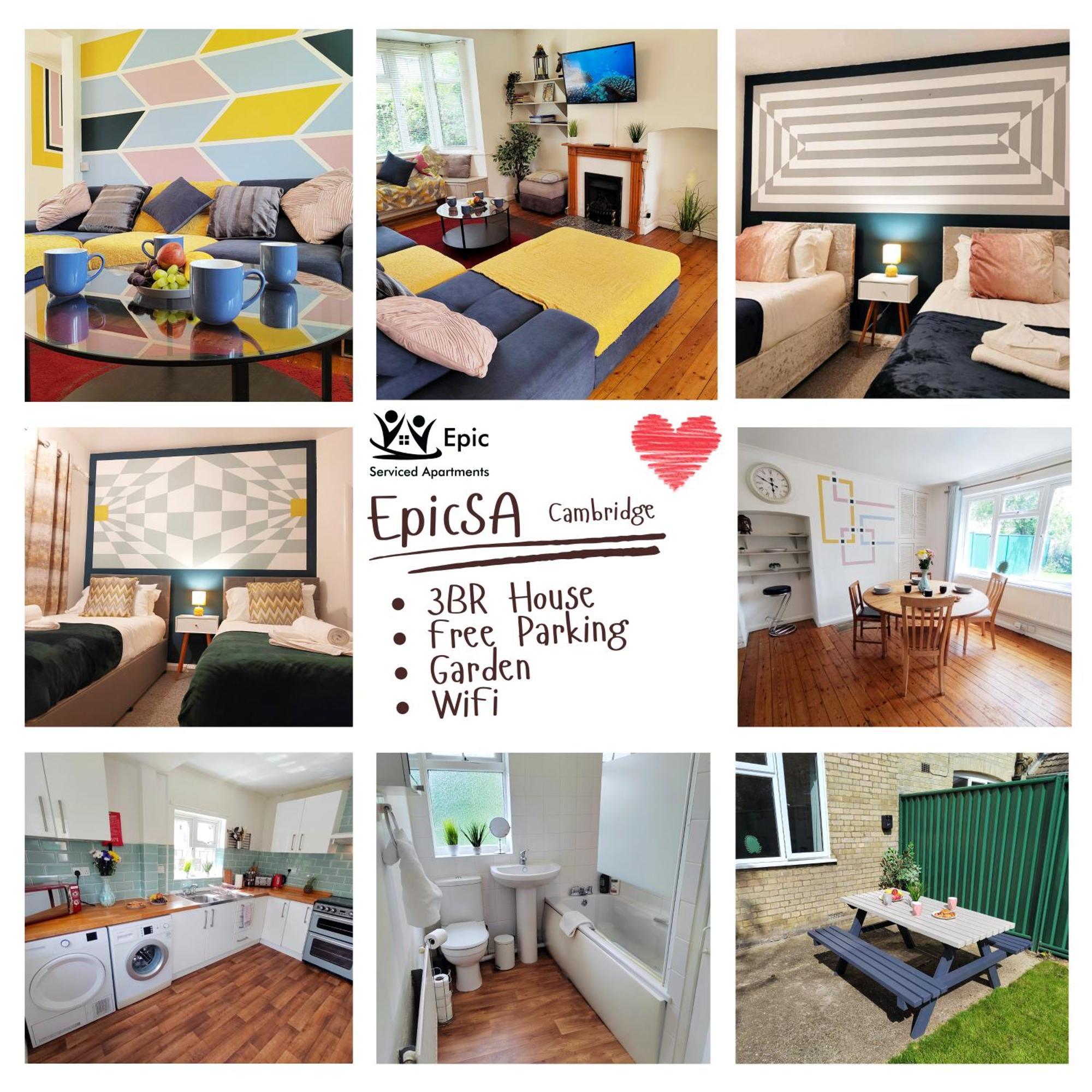 Epicsa - Corporate & Family Stay In 3 Bedroom House With Garden, Free Parking Cambridge Zewnętrze zdjęcie